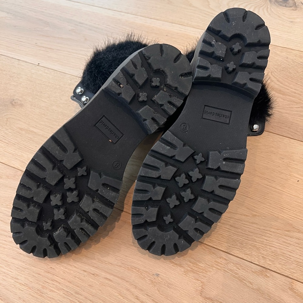 Charles David Raider Faux Fur Combat Boots - Picture 8 of 13